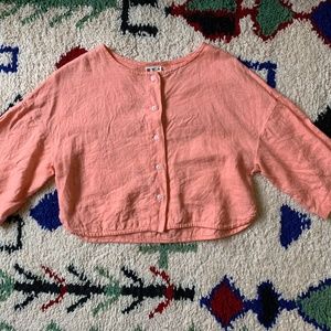 Beaton Linen Utility Crop (US XS) Honeysuckle